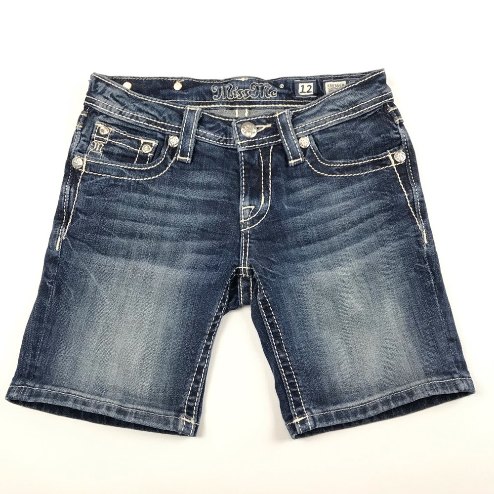 Miss me girls denim jeans Bermuda shorts 12 D81014